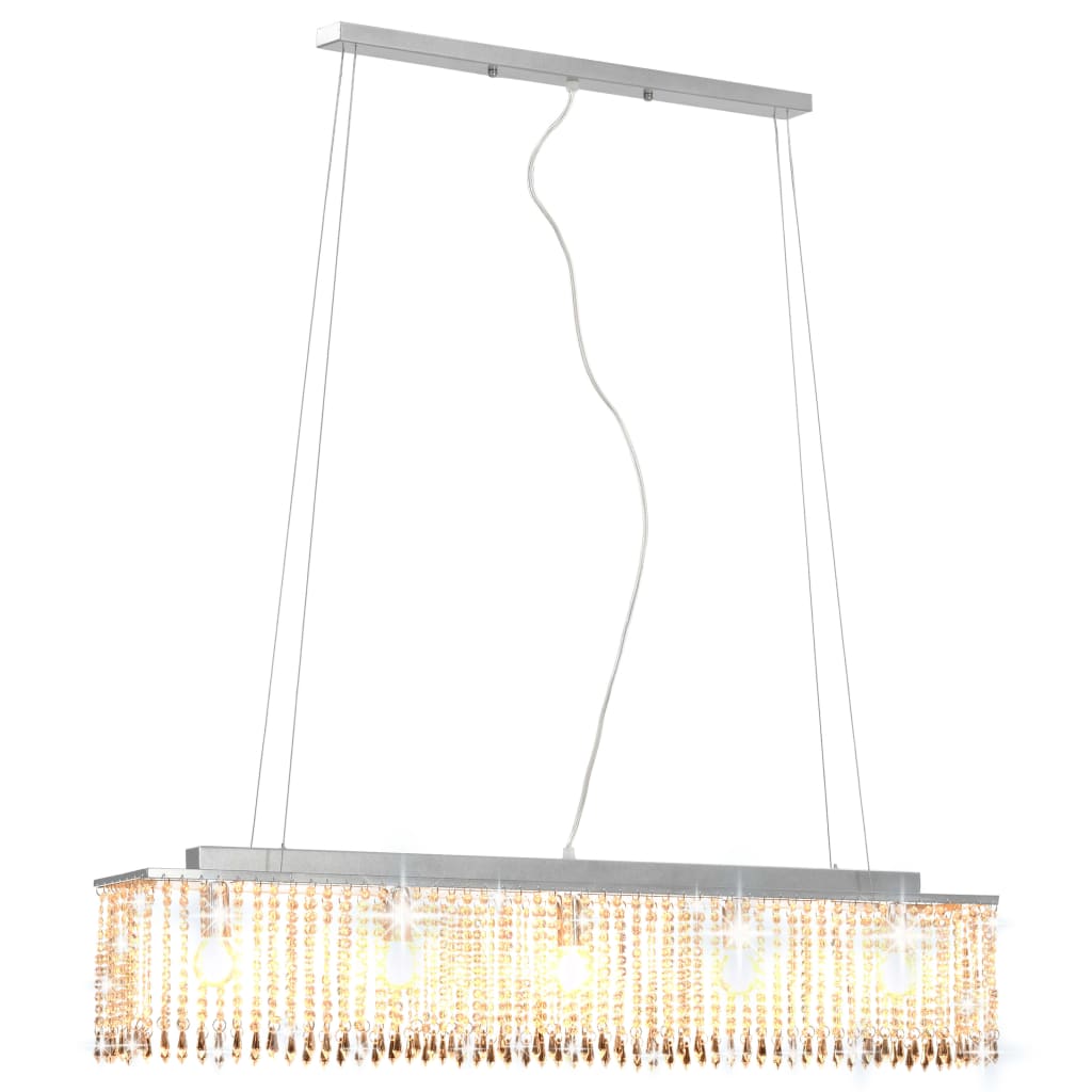 Vidaxl plafond avec perles en cristal 104 cm de couleur argentée