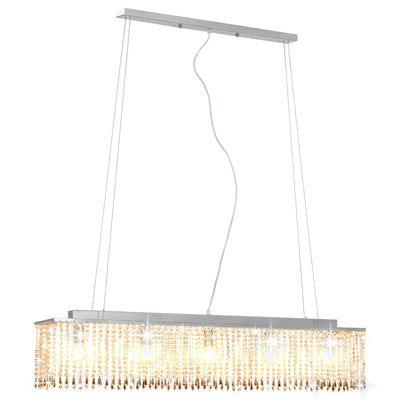 Vidaxl plafond avec perles en cristal 104 cm de couleur argentée