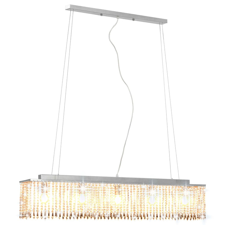 Vidaxl plafond avec perles en cristal 104 cm de couleur argentée