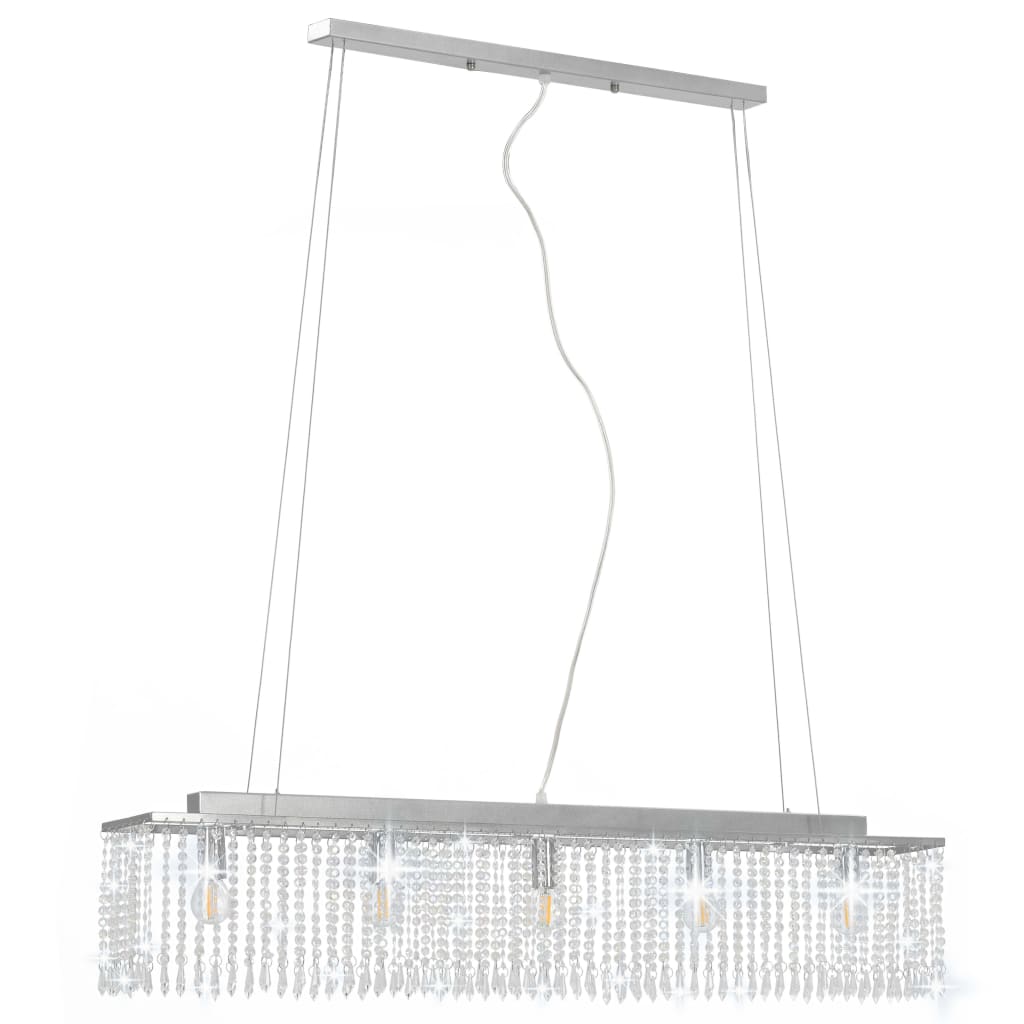 Vidaxl plafond avec perles en cristal 104 cm de couleur argentée
