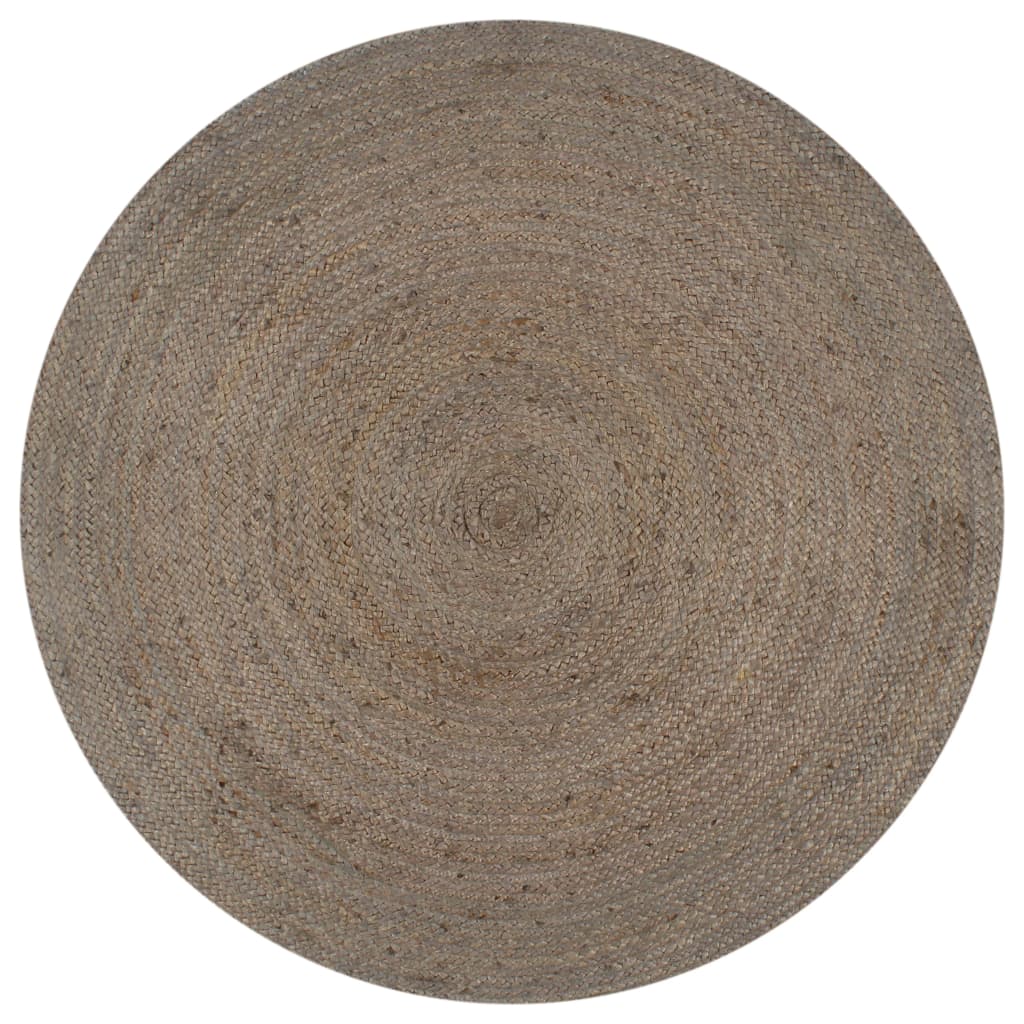 Vidaxl tapis fait à la main autour de 90 cm de jute gris