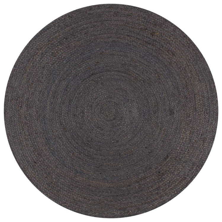 Vidaxl tapis fait à la main autour de 90 cm de jute gris foncé