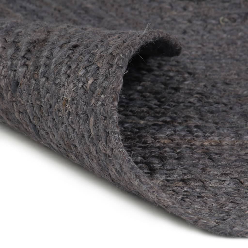 Vidaxl tapis fait à la main autour de 120 cm de jute gris foncé
