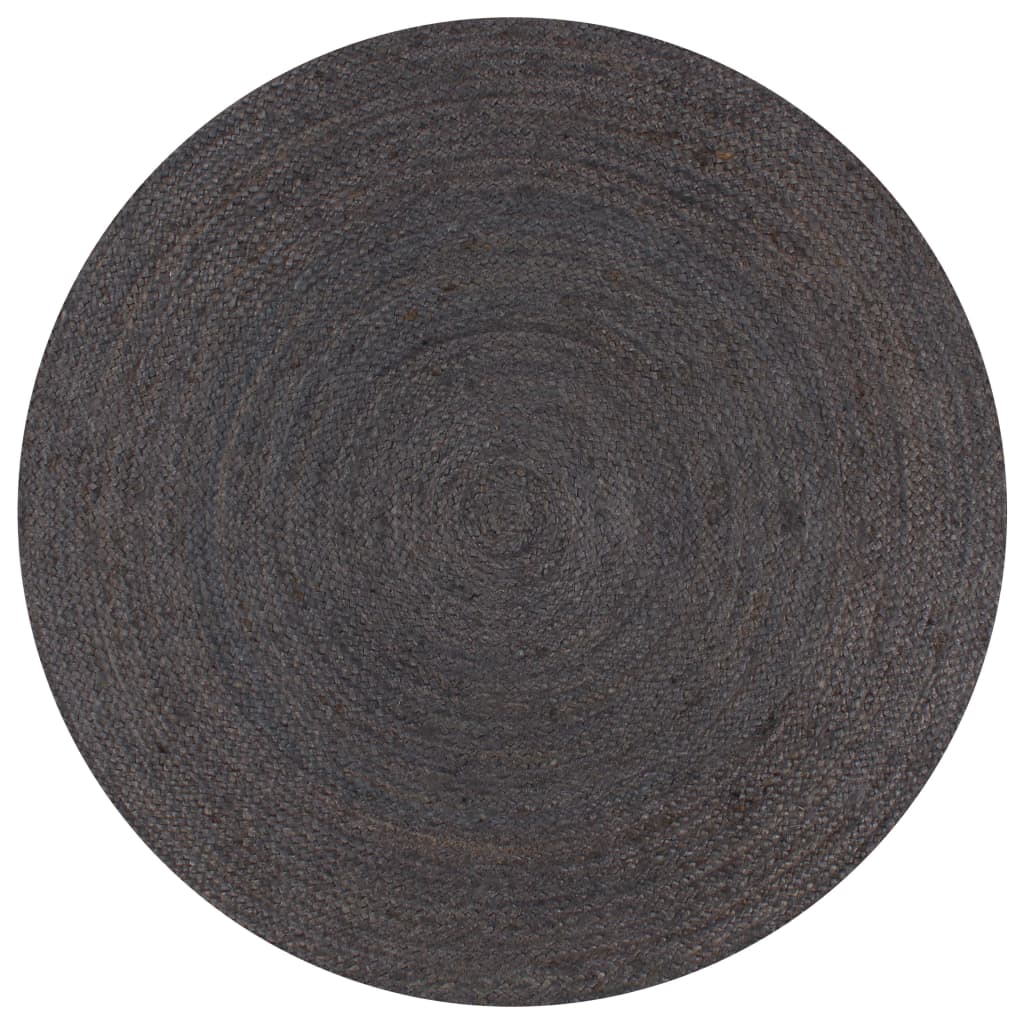 Vidaxl tapis fait à la main autour de 150 cm de jute gris foncé