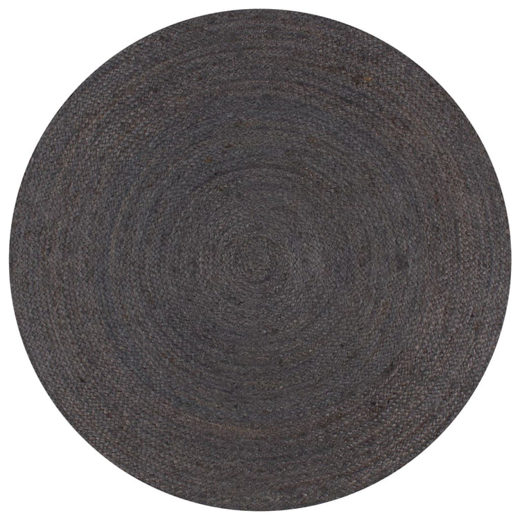 Vidaxl tapis fait à la main autour de 150 cm de jute gris foncé
