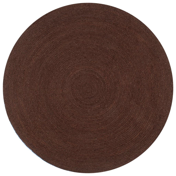 Vidaxl tapis fait à la main autour de 90 cm de jute brun