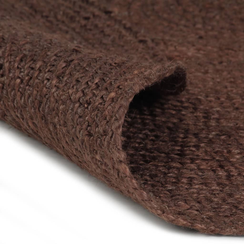 Vidaxl tapis fait à la main autour de 90 cm de jute brun