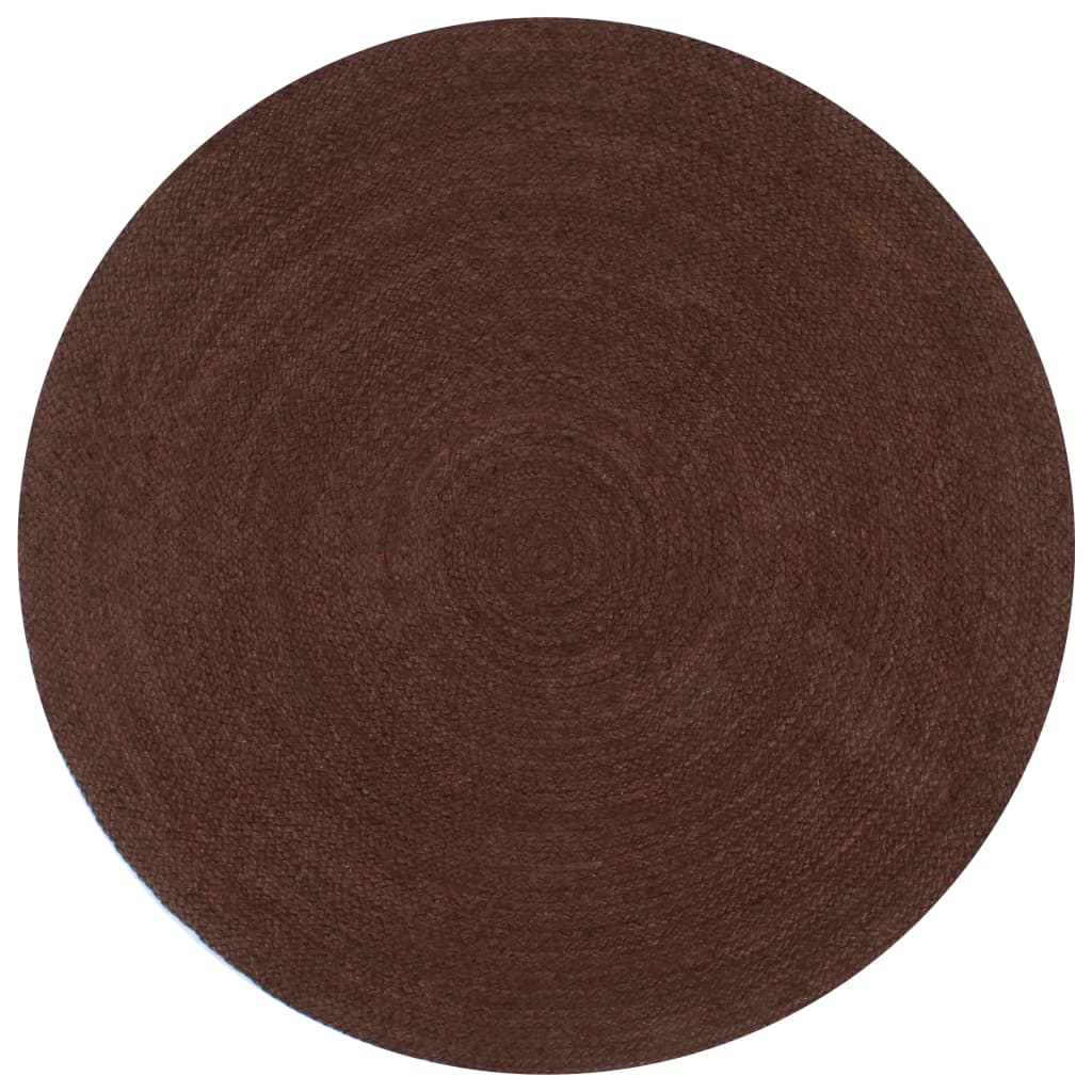 Vidaxl tapis fait à la main autour de 120 cm de jute brun