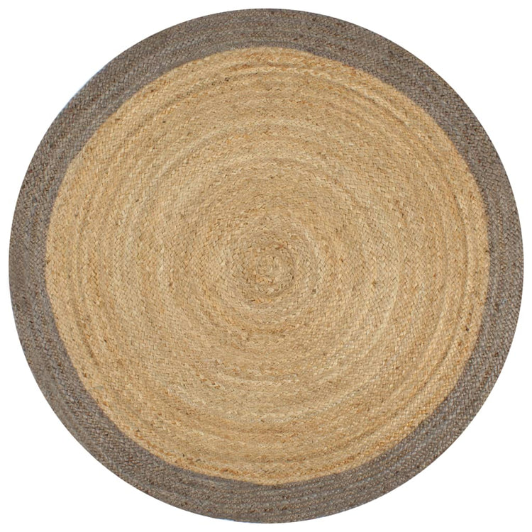 Viaxl tapis fait à la main avec une bordure grise 120 cm jute