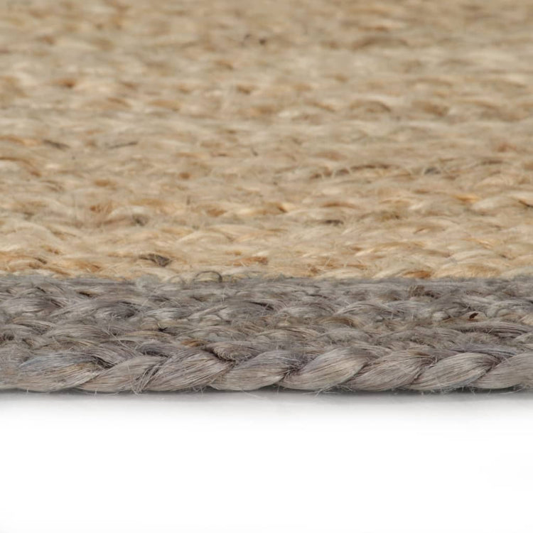 Viaxl tapis fait à la main avec une bordure grise 120 cm jute