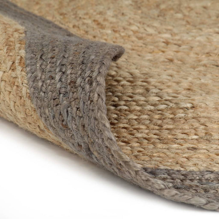 Viaxl tapis fait à la main avec un bord gris 150 cm jute