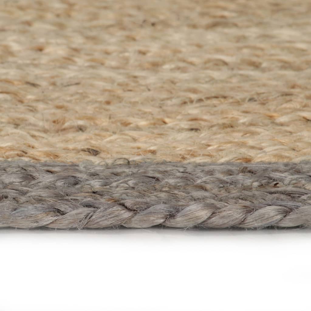 Viaxl tapis fait à la main avec un bord gris 150 cm jute