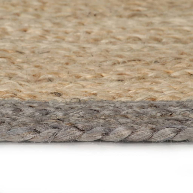 Viaxl tapis fait à la main avec un bord gris 150 cm jute