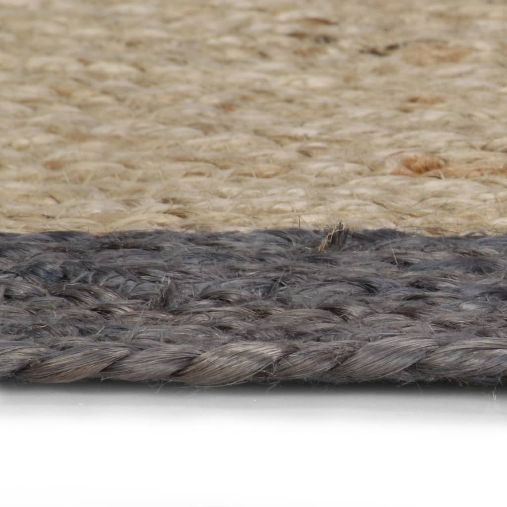 Viaxl tapis fait à la main avec une bordure gris foncé 90 cm jute