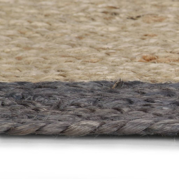 Viaxl tapis fait à la main avec une bordure gris foncé 90 cm jute