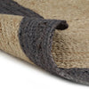 Viaxl tapis fait à la main avec une bordure gris foncé 120 cm jute
