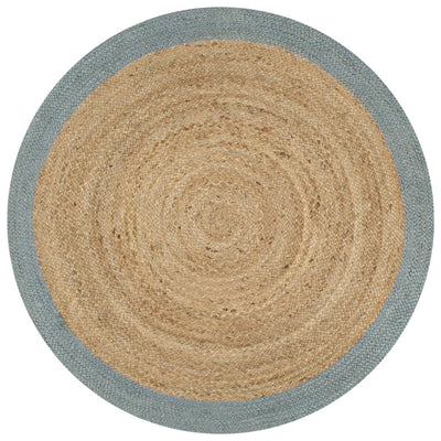 Viaxl tapis fait à la main avec une bordure verte olive 90 cm jute