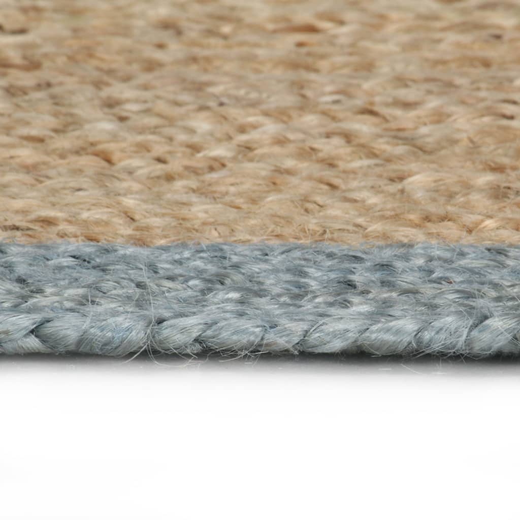 Viaxl tapis fait à la main avec une bordure verte olive 90 cm jute