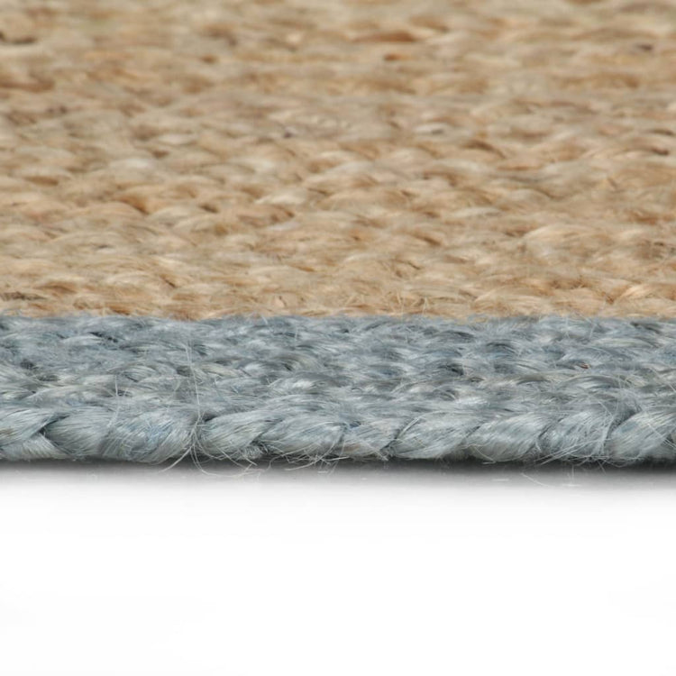 Viaxl tapis fait à la main avec une bordure verte olive 90 cm jute