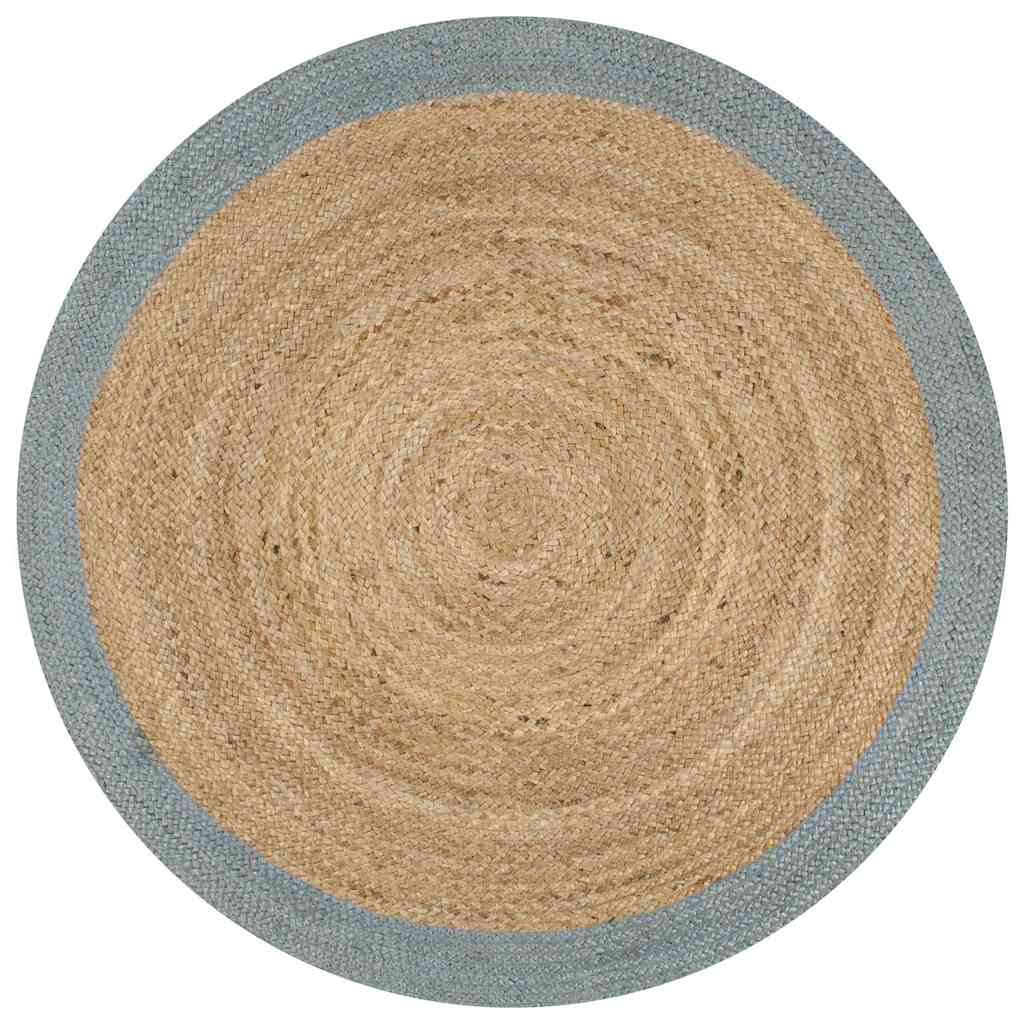 Viaxl tapis fait à la main avec une bordure verte olive 150 cm jute