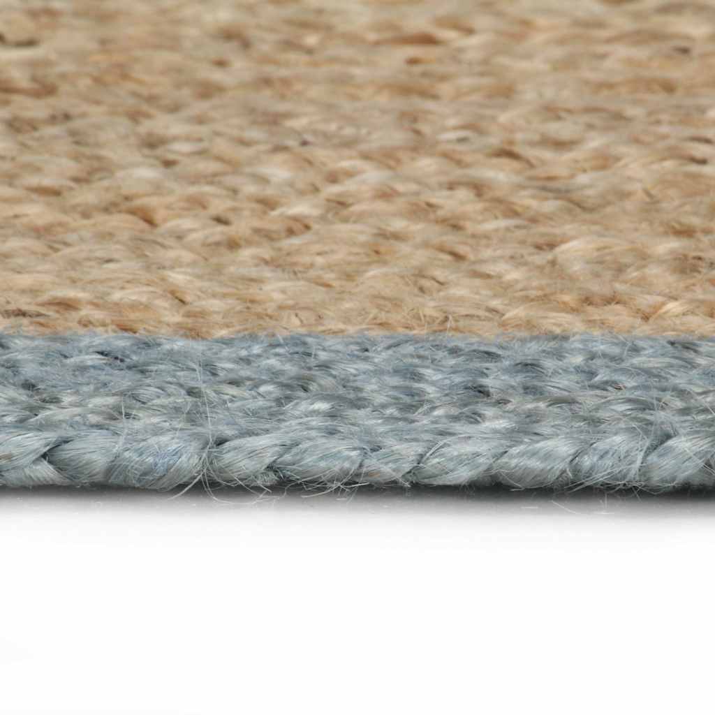 Viaxl tapis fait à la main avec une bordure verte olive 150 cm jute