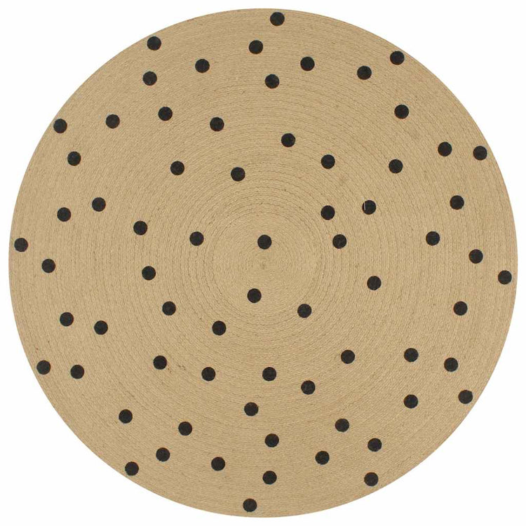Vidaxl tapis fait à la main avec imprimer Polkadot 90 cm jute