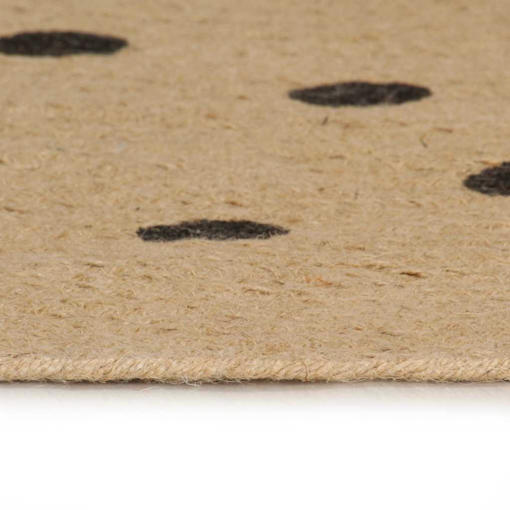Vidaxl tapis fait à la main avec imprimer Polkadot 90 cm jute