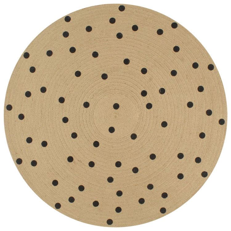 Viaxl tapis fait à la main avec imprimer Polkadot 120 cm jute