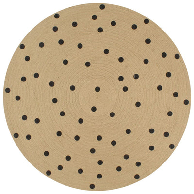 Vidaxl tapis fait à la main avec imprimer Polkadot 150 cm Jute
