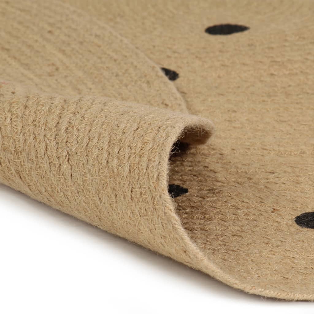 Vidaxl tapis fait à la main avec imprimer Polkadot 150 cm Jute
