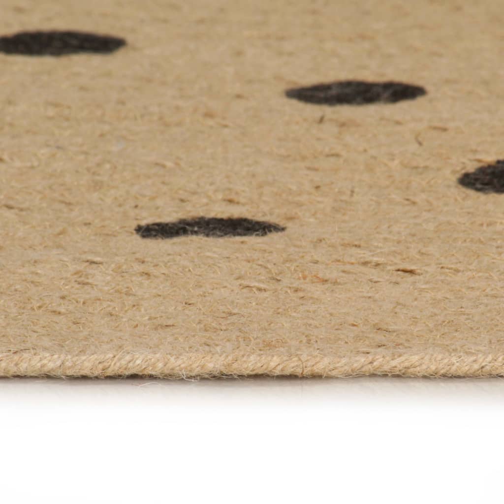 Vidaxl tapis fait à la main avec imprimer Polkadot 150 cm Jute