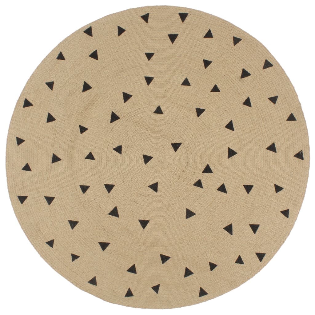 Viaxl tapis fait à la main avec Triangle Imprimer 90 cm Jute