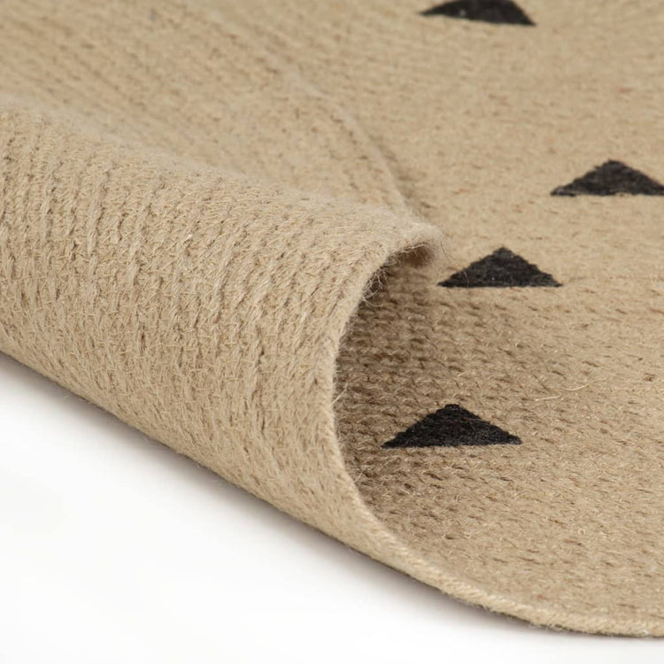 Viaxl tapis fait à la main avec un triangle imprimer 150 cm jute