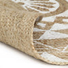 Vidaxl tapis fait à la main avec imprimé blanc 120 cm jute