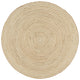 Viaxl tapis fait à la main avec design en spirale 90 cm de jute blanc