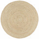 Viaxl tapis fait à la main avec design en spirale 120 cm de jute blanc
