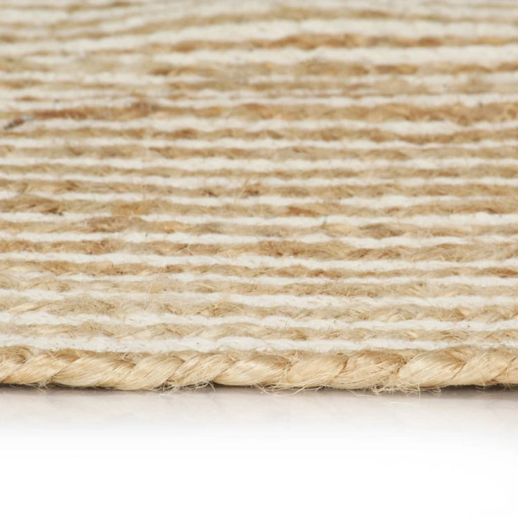 Viaxl tapis fait à la main avec design en spirale 150 cm de jute blanc