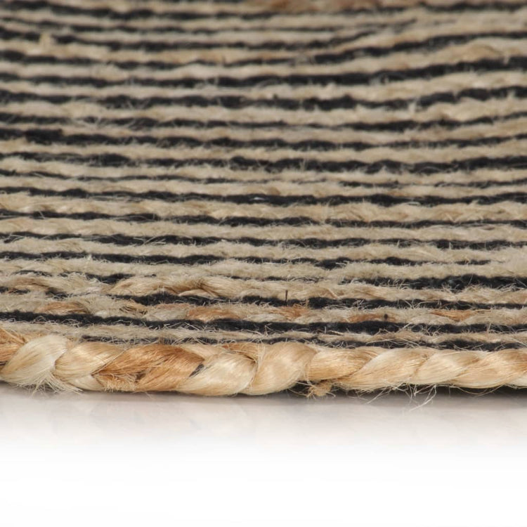 Viaxl tapis fait à la main avec design en spirale 150 cm de jute noire