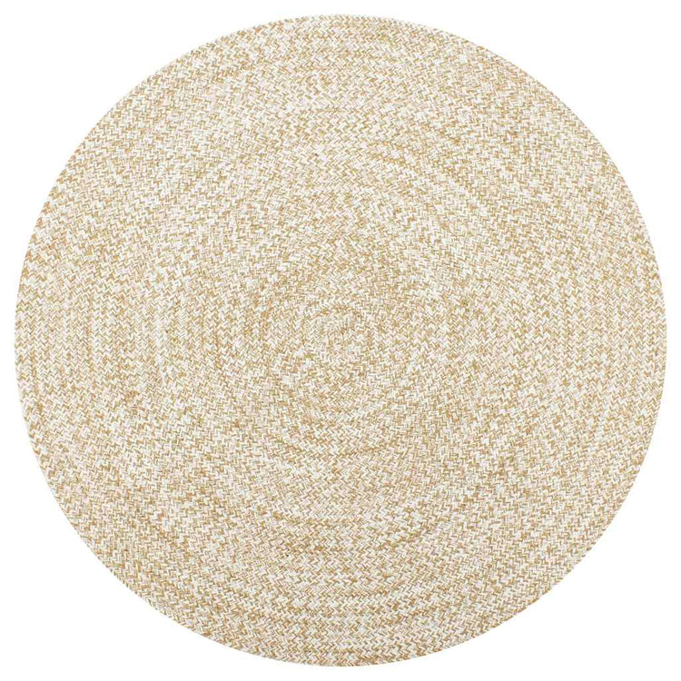Vidaxl tapis fait à la main 120 cm jute blanc et naturel