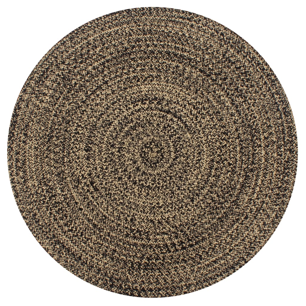 Vidaxl tapis à la main 90 cm de jute noire et naturel
