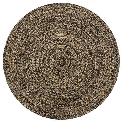 Vidaxl tapis à la main 90 cm de jute noire et naturel
