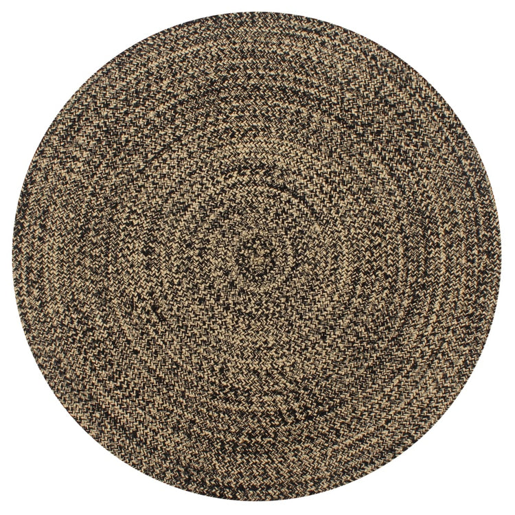 Vidaxl tapis à la main 90 cm de jute noire et naturel