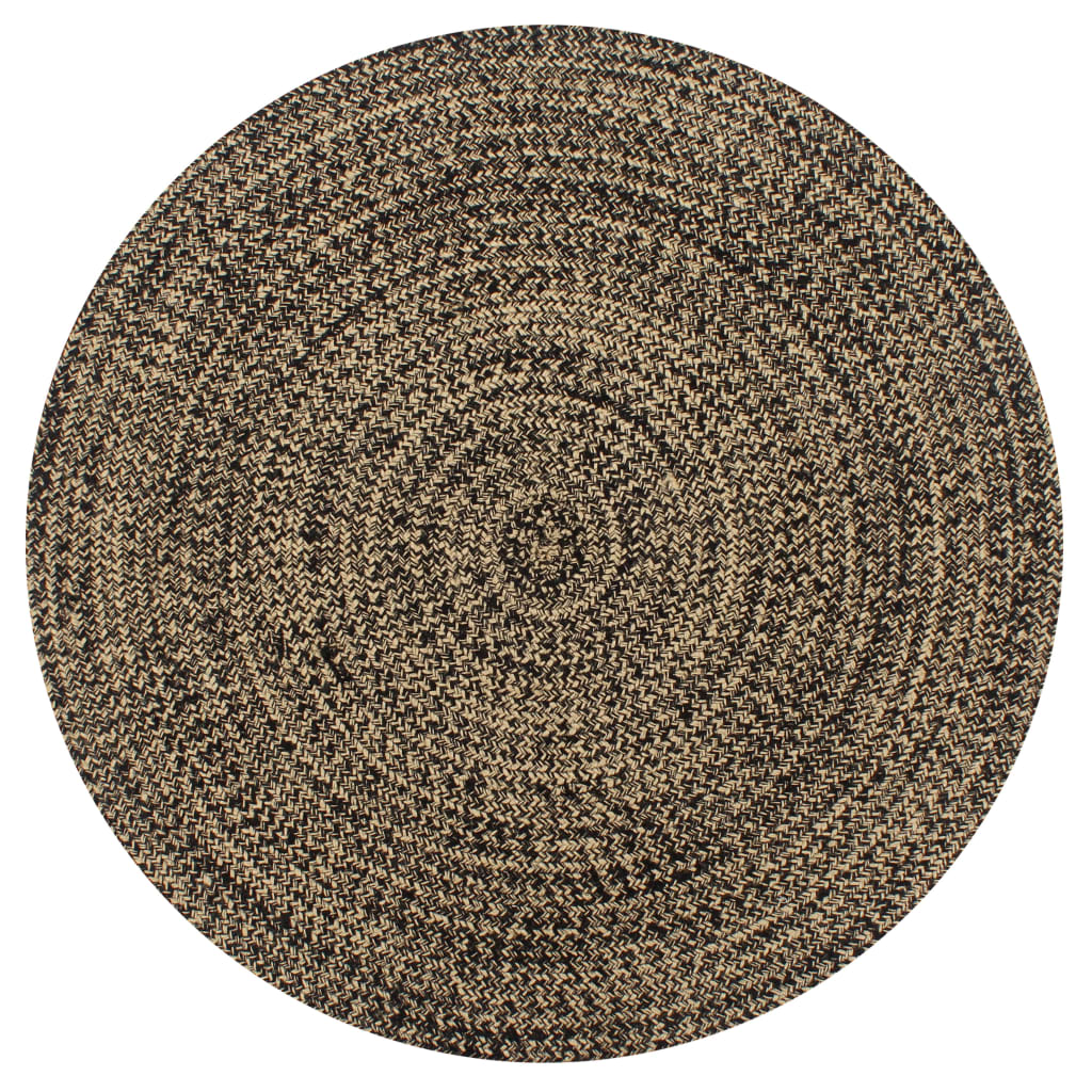 Vidaxl tapis fait à la main 120 cm de jute noire et naturel