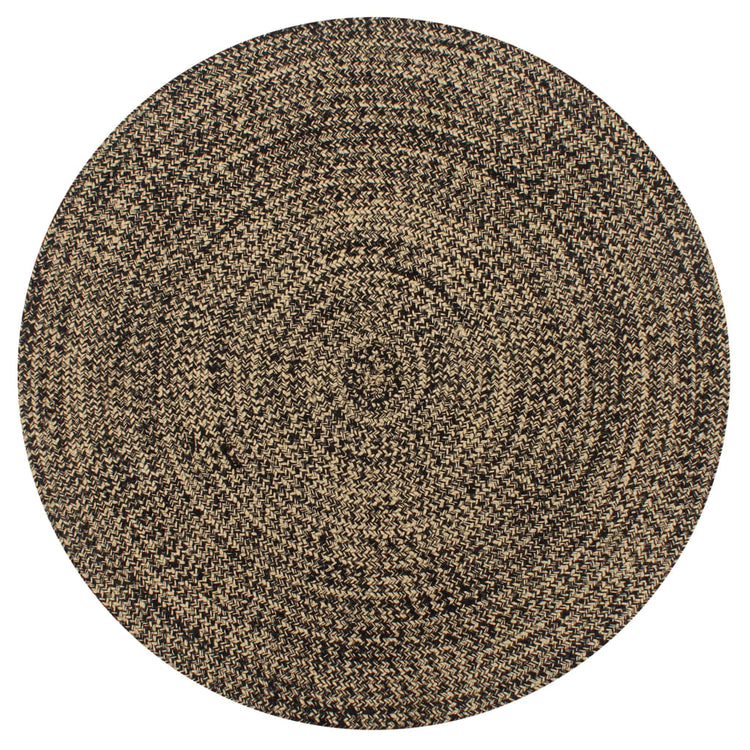 Vidaxl tapis fait à la main 120 cm de jute noire et naturel