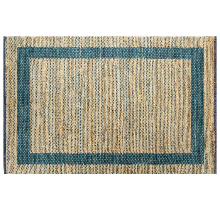 Vidaxl tapis à la main 80x160 cm bleu jute