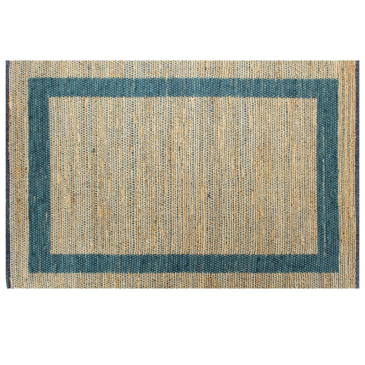Vidaxl tapis fait à la main 120x180 cm de jute bleu