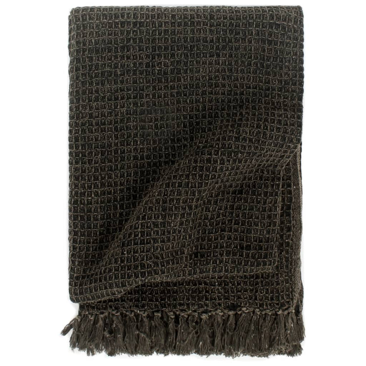 Vidaxl Plaid 125x150 cm anthracite de coton et brun