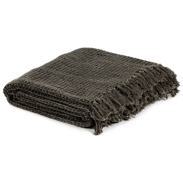 Vidaxl Plaid 125x150 cm anthracite de coton et brun