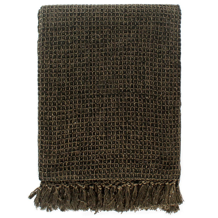 Vidaxl Plaid 125x150 cm anthracite de coton et brun