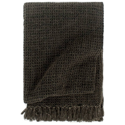 Vidaxl plaid 160x210 cm anthracite de coton et brun